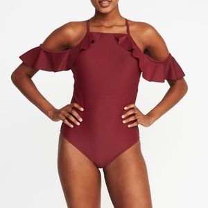 Brand new cold shoulder bathing suit, S